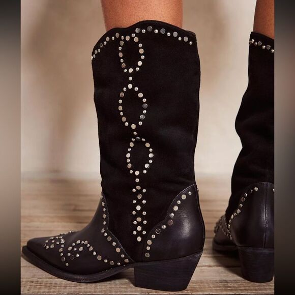 FREE PEOPLE Joelton Studded Western Boots - Picture 3 of 6